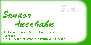 sandor auerhahn business card